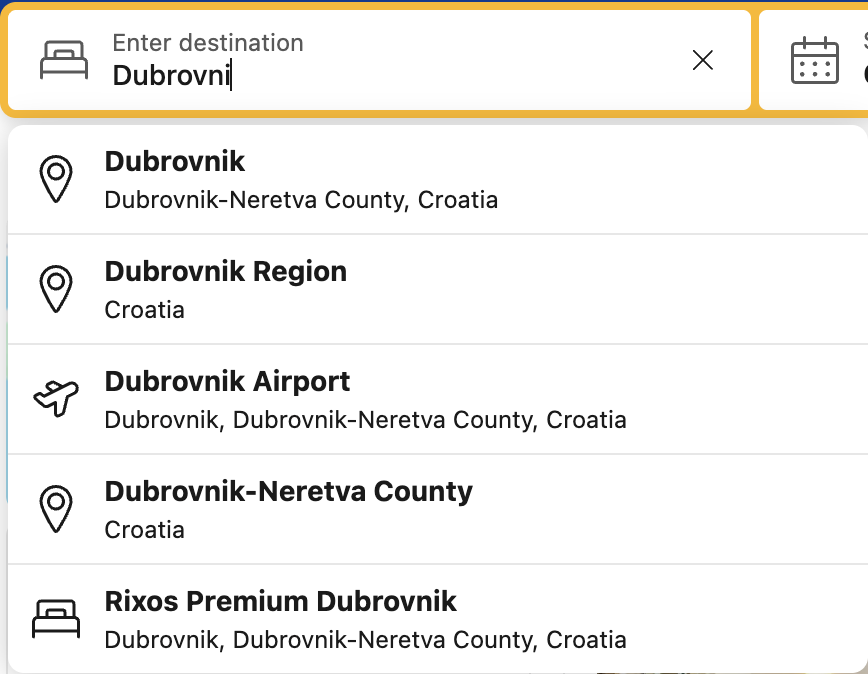 Booking.com Autocomplete API