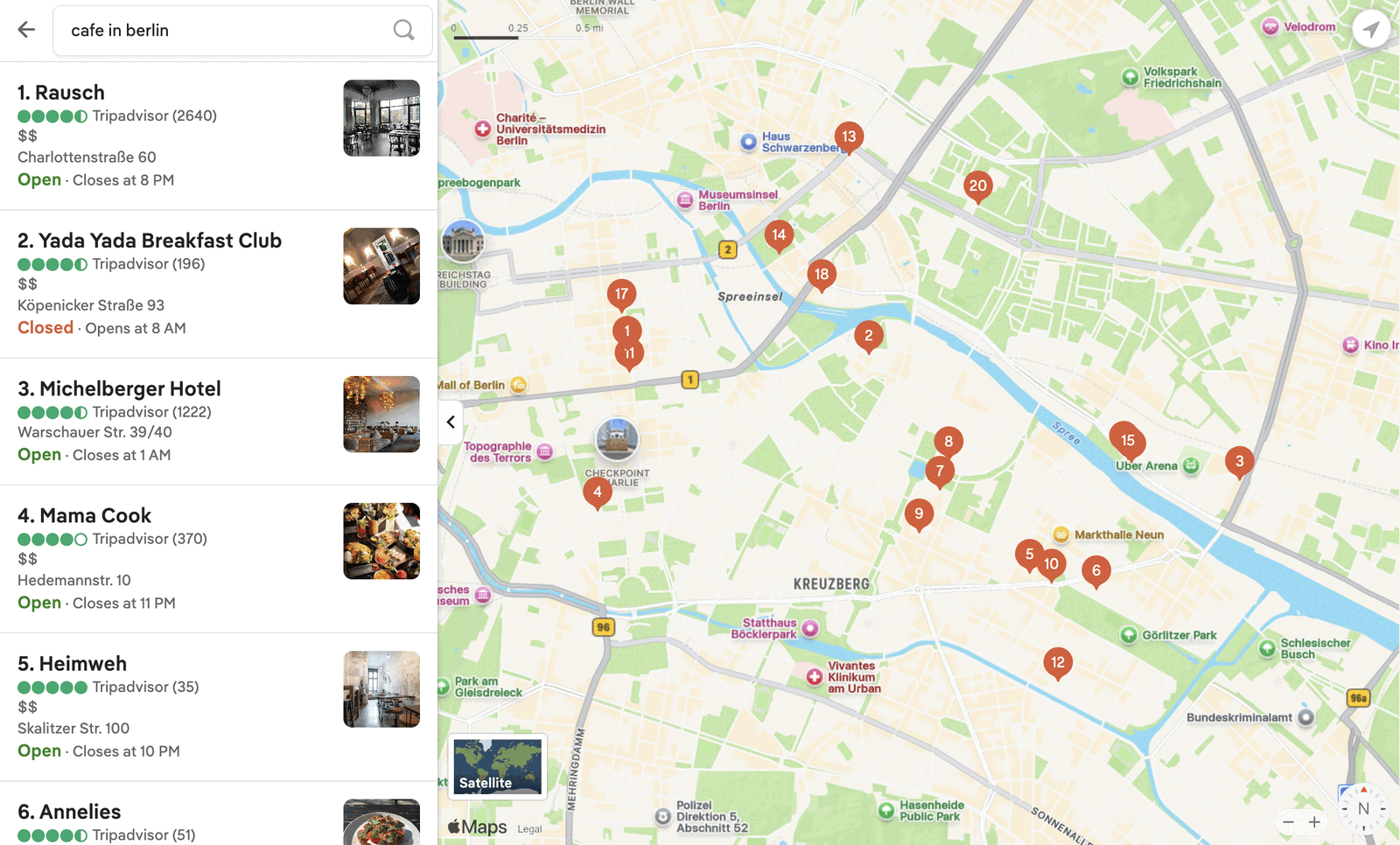 Places from Tripadvisor