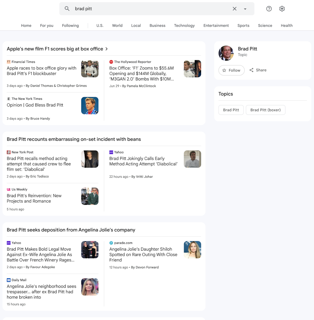 Search Results with Stories
