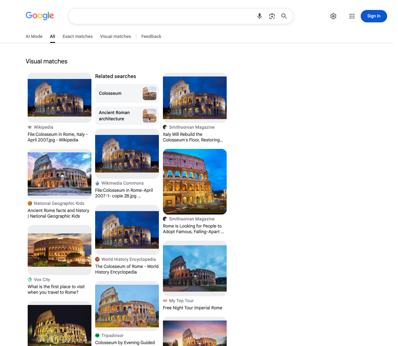 Reverse Image Results