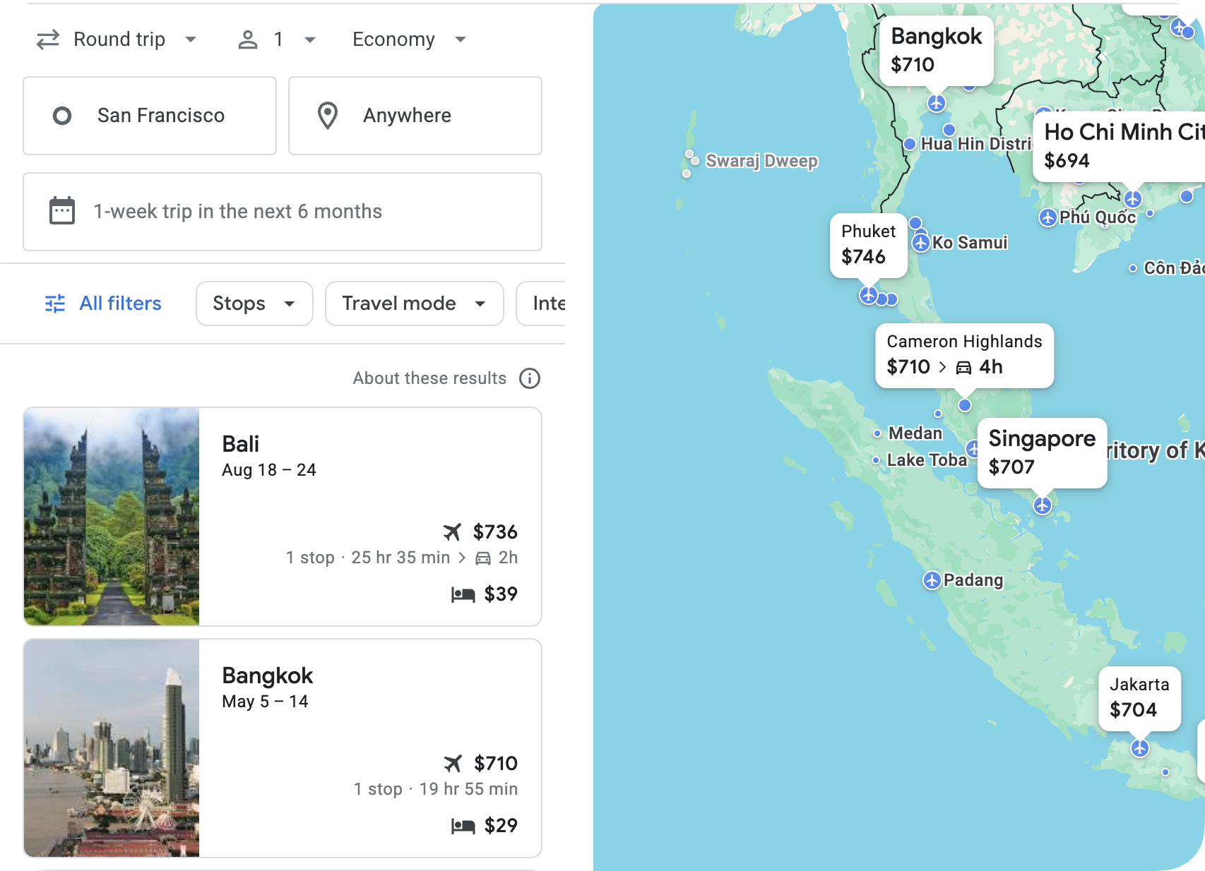 Search from San Francisco to custom bounding box