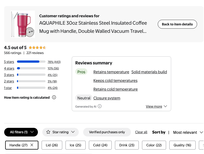 Search with Aspect Filter
