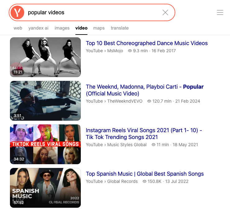 Video Results