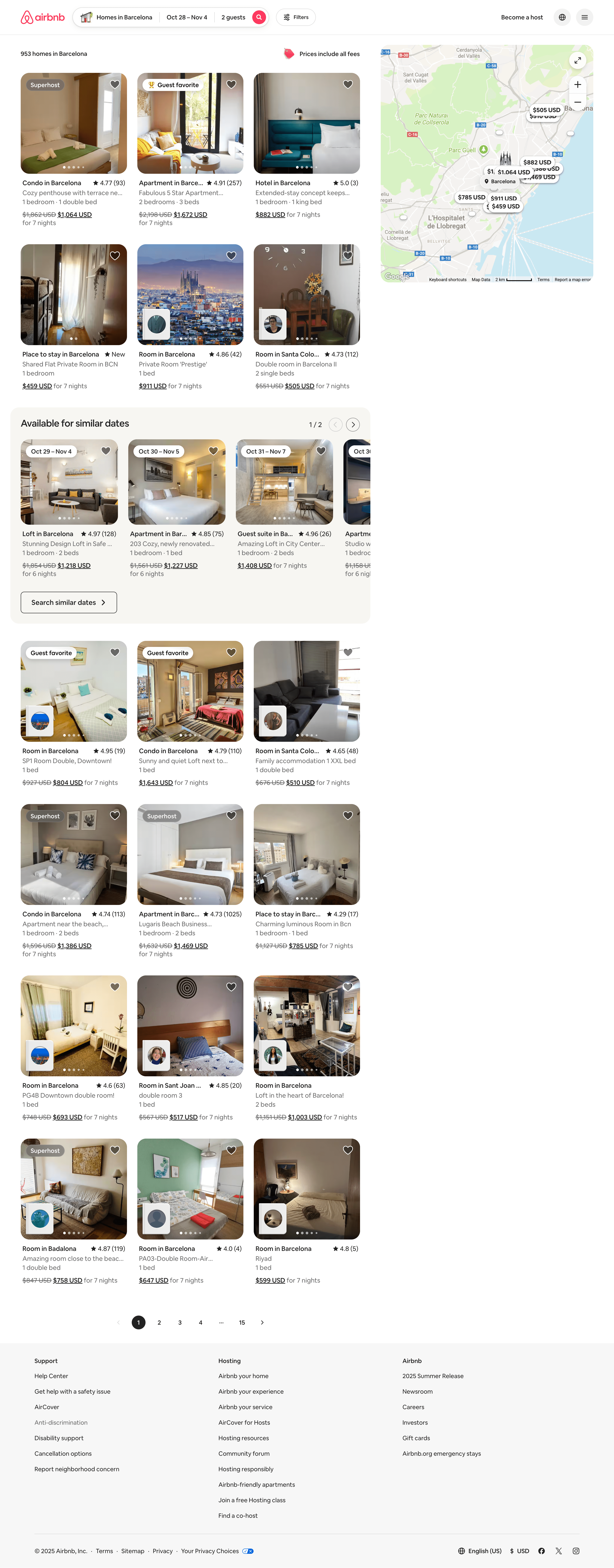 Extensive Airbnb Listing Results