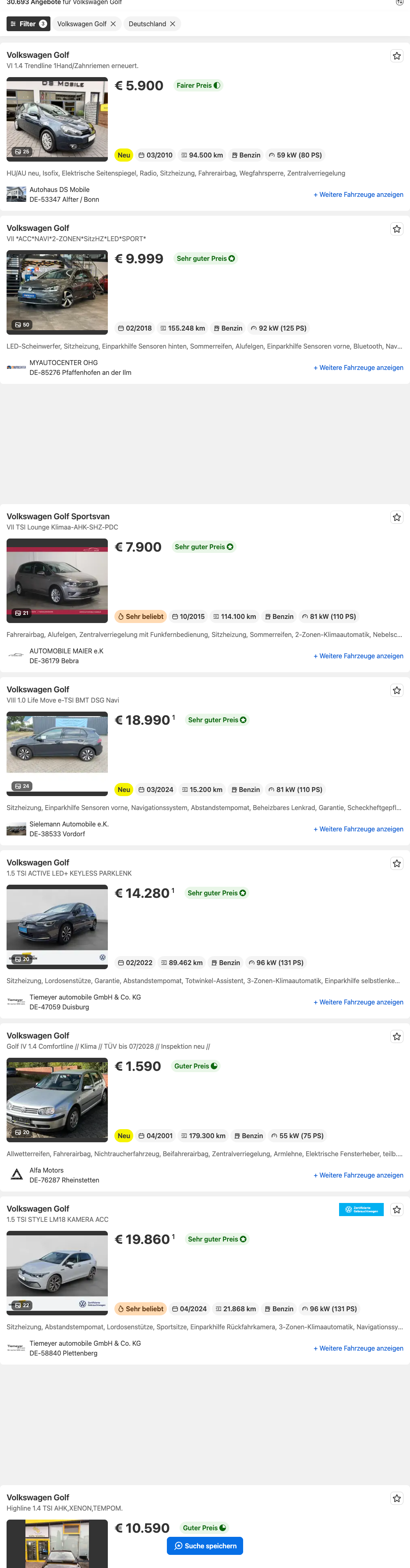 AutoScout24 Search Results