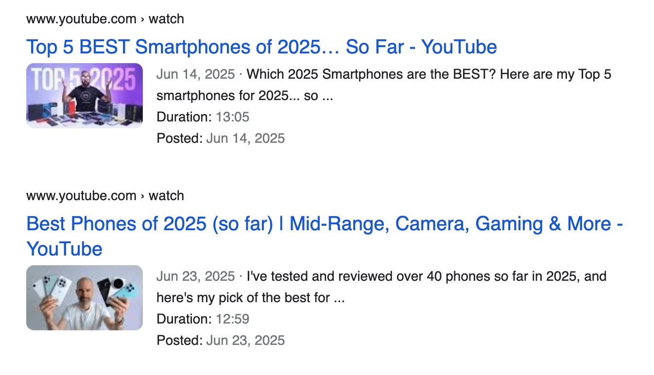 Google Videos Light API