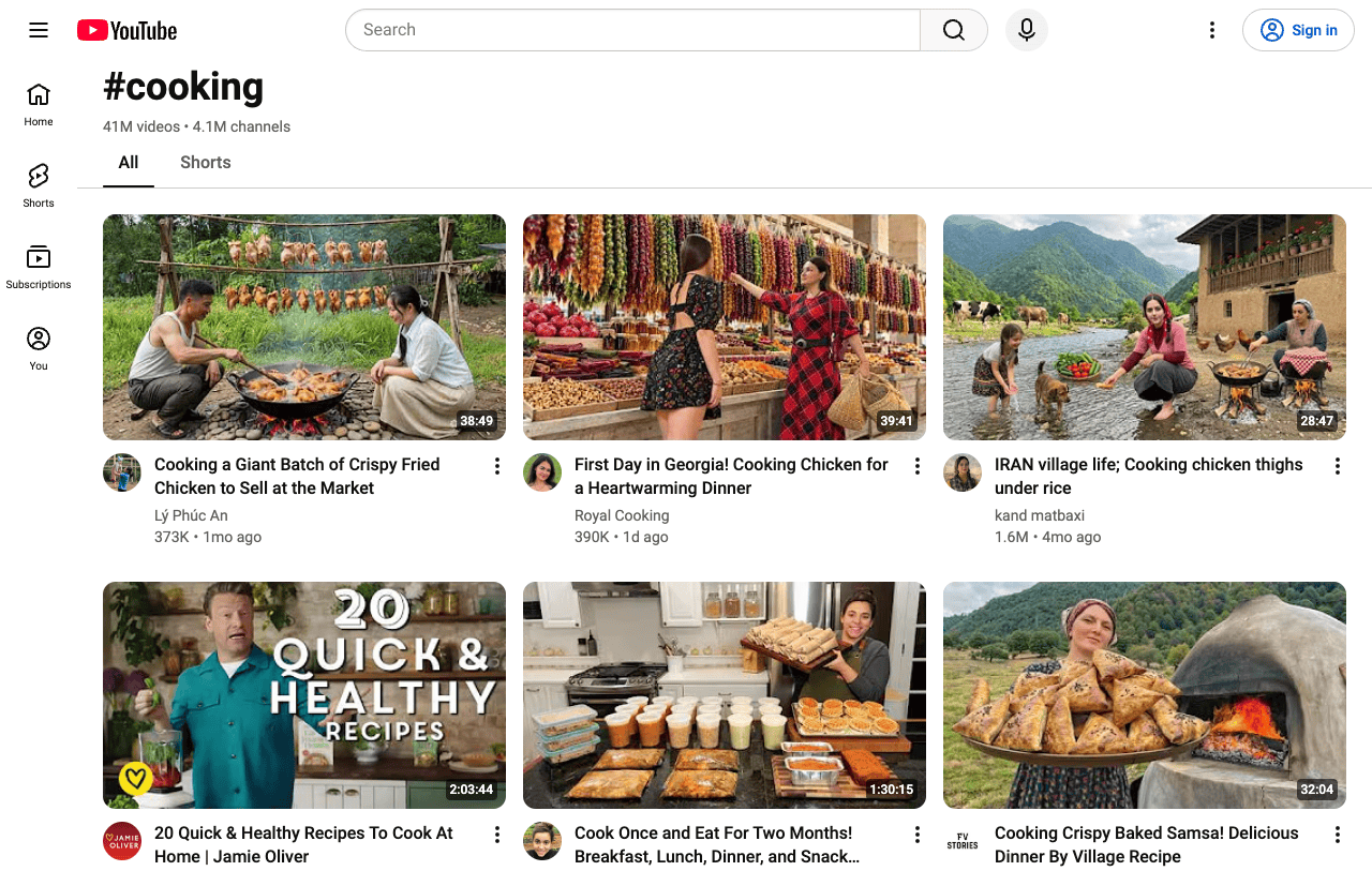 YouTube Hashtag API