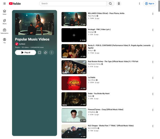 YouTube Playlist API